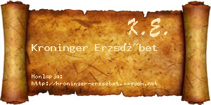 Kroninger Erzsébet névjegykártya