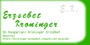 erzsebet kroninger business card